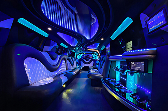 blue limo interior