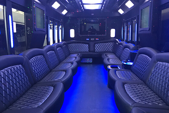premium amenities in a bus